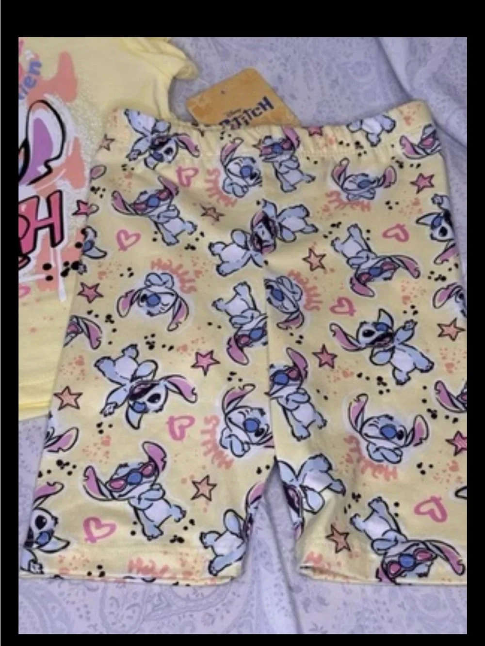 Disney’s Stitch Toddler 2 Piece Yellow Top & Capri Pants